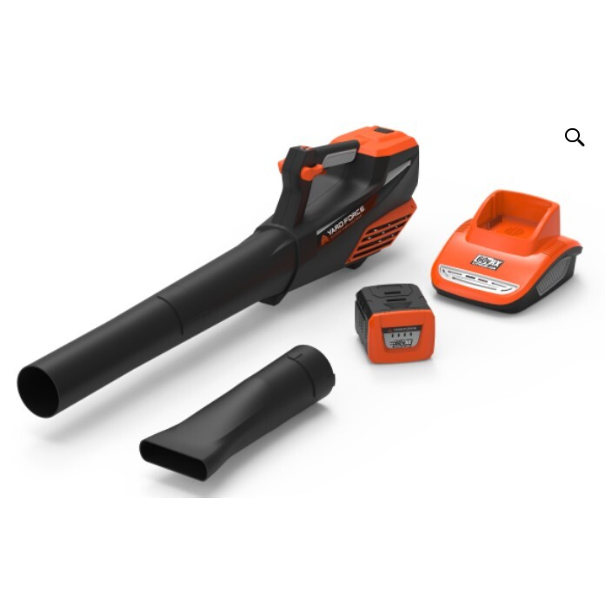 Yard Force, Electric Cordless Leaf Blower 600 CFM, 60V Lithium-Ion Battery Powered, Variable Speed, Brushless Motor, Lightweight and Ergonomic Design, Model # YF60VRX-BL